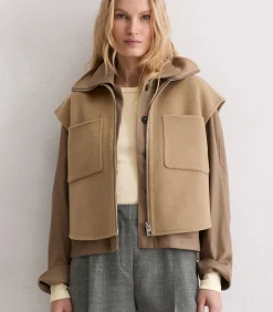Marc O'Polo Gilet met rits relaxed brown Best