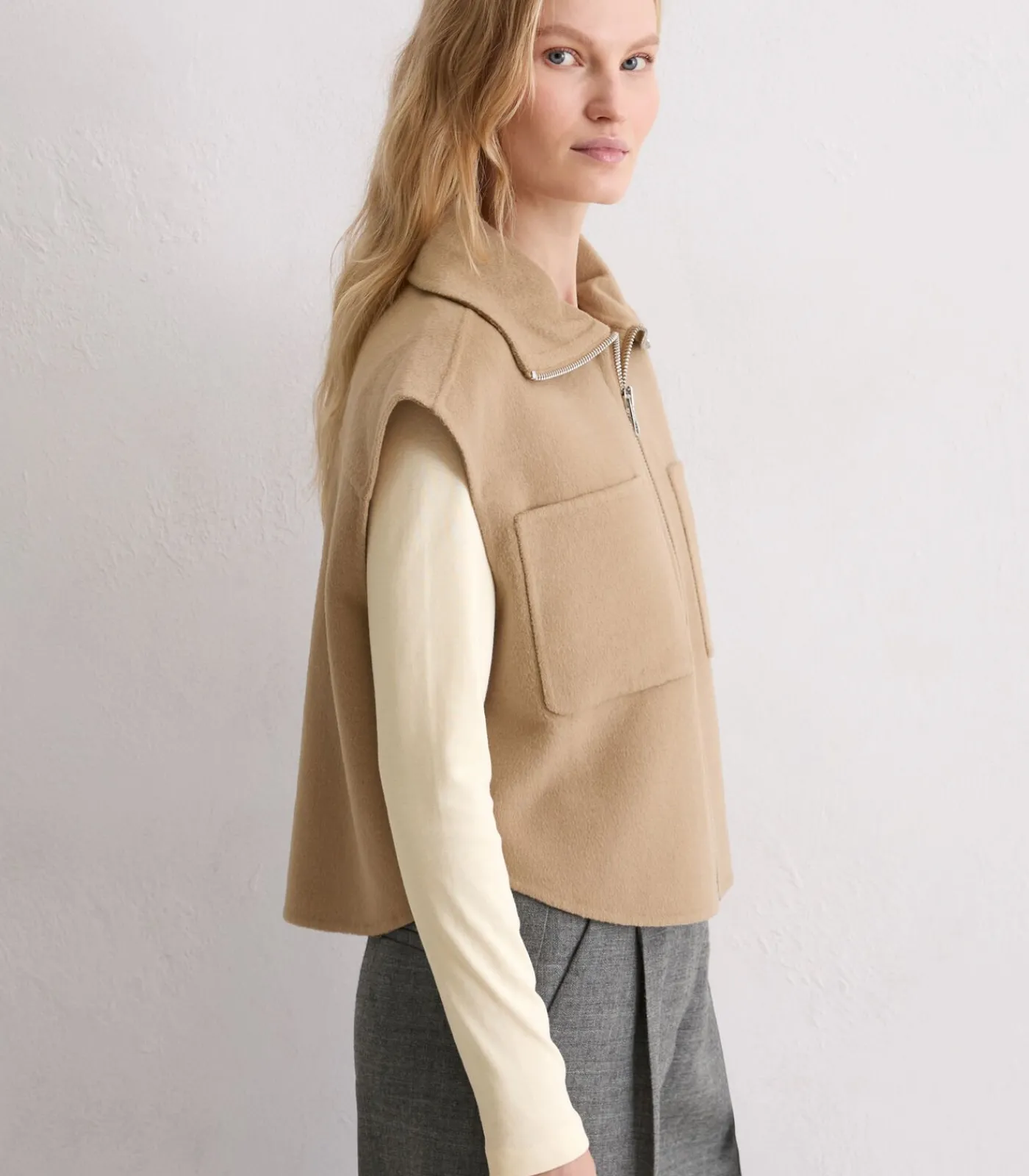 Marc O'Polo Gilet met rits relaxed brown Best