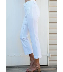 BLEU D'AZUR GIULIA - WITTE DENIM 7/8 JEANS white New