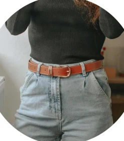 ISOTONER Gladde damesriem met -juwelen camel Clearance