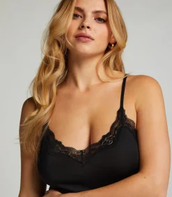 Hunkemöller Gladmakende onderjurk kant black Best
