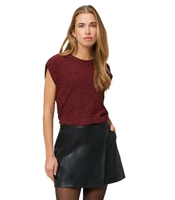 Zero Glitzershirt darkRed Outlet