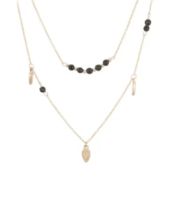 MES BIJOUX Goud en obsidiaan ketting Best
