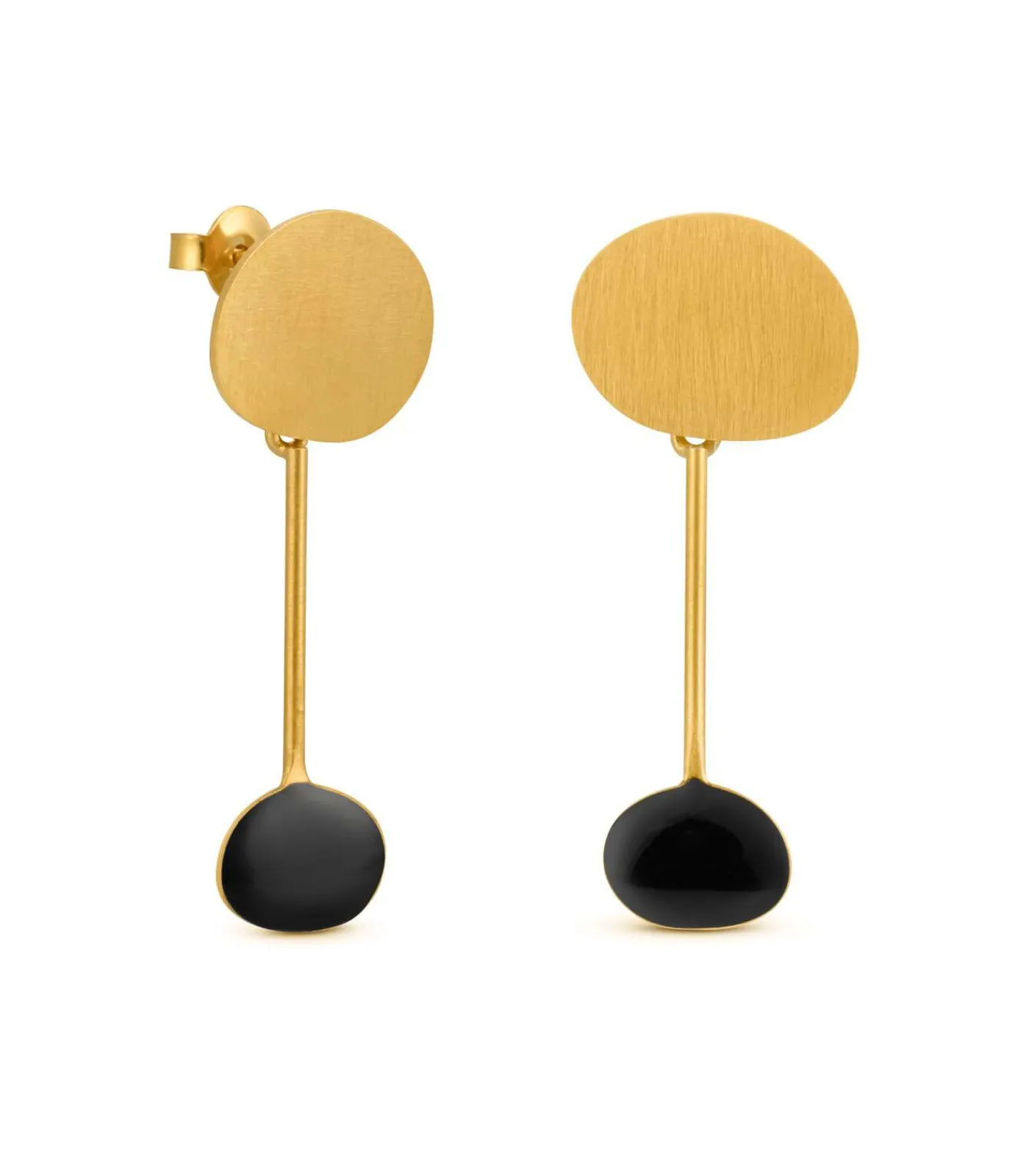 Joidart Gouden en zwarte oorbellen Miró Jewelry gold New