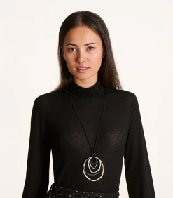 La Fée Maraboutée Gouden halsketting met stoffen ketting whiteGold Outlet
