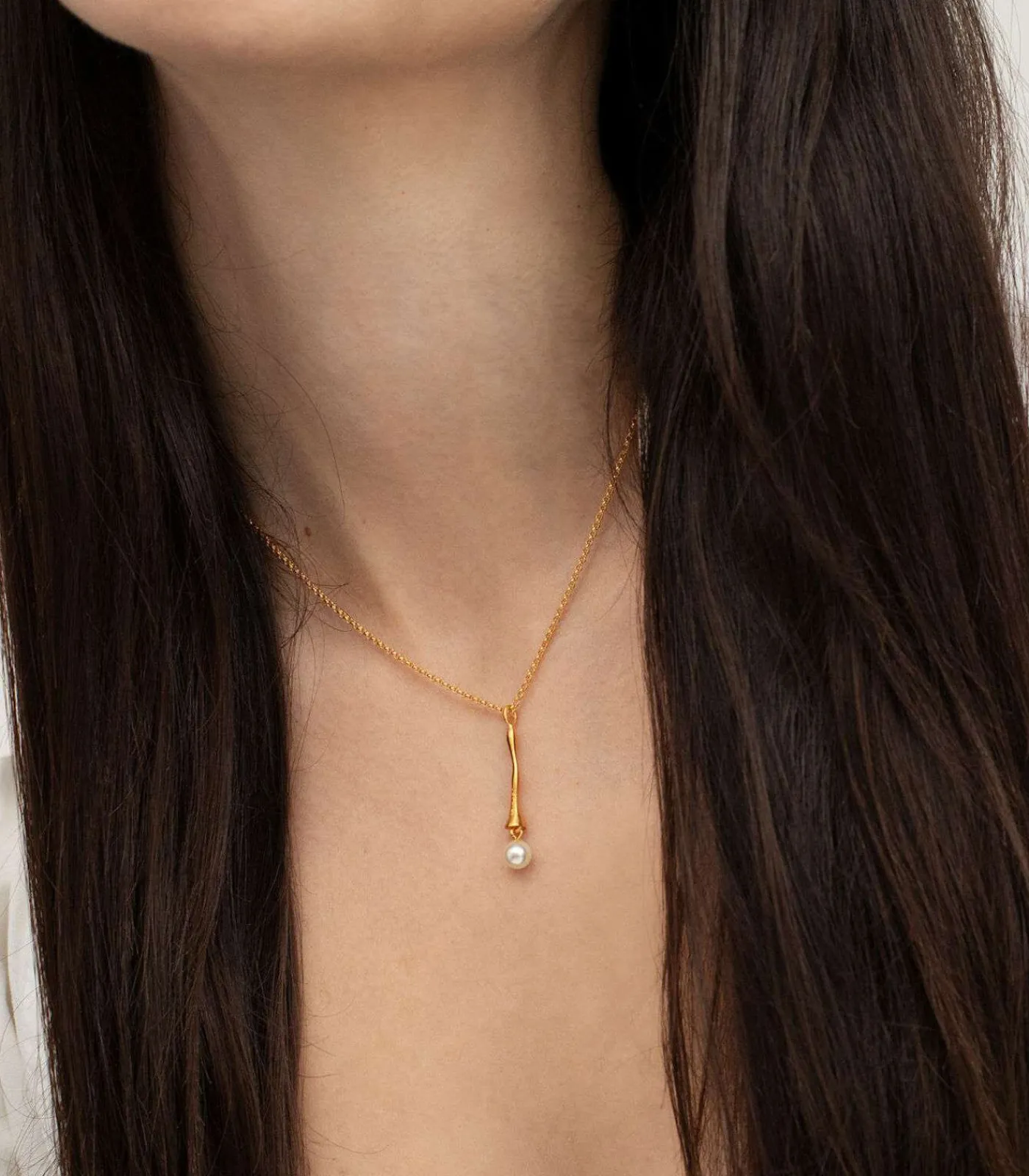 Joidart Gouden ketting Eclat met witte parel Sale