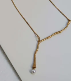 Joidart Gouden ketting Eclat met witte parel Outlet