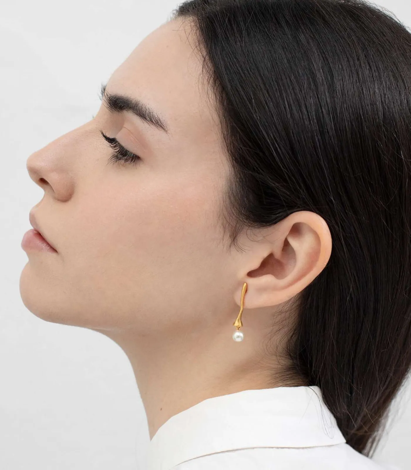 Joidart Gouden oorbellen Eclat met witte parel gold Outlet