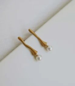 Joidart Gouden oorbellen Eclat met witte parel gold Outlet