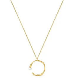 Joidart Gouden ronde ketting Eclat met witte parel Best