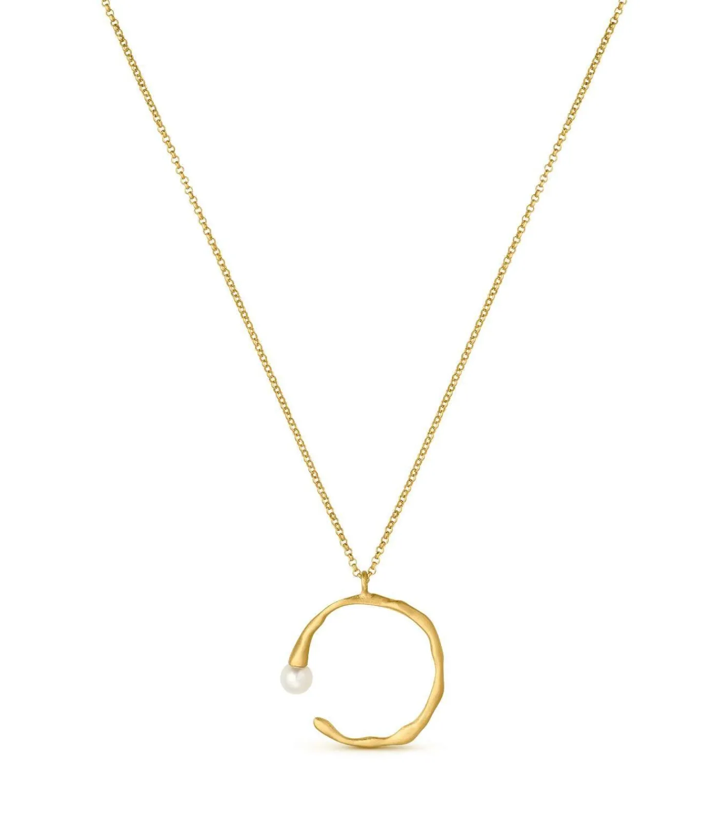 Joidart Gouden ronde ketting Eclat met witte parel Best