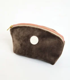 Banana Moon GRAPHITE LEYLAK Bruine fluwelen pouch beige Outlet
