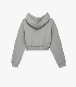 Koton Grijs Crop Sweatshirt Kap Hoody Lang gray Outlet