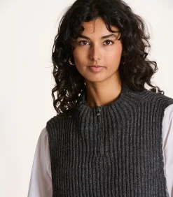 La Fée Maraboutée Grijze gebreide plastron met rits gray Sale