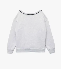 Koton Grijze Oversized Sweatshirt V-hals Lange Mouwen lightGrey Best