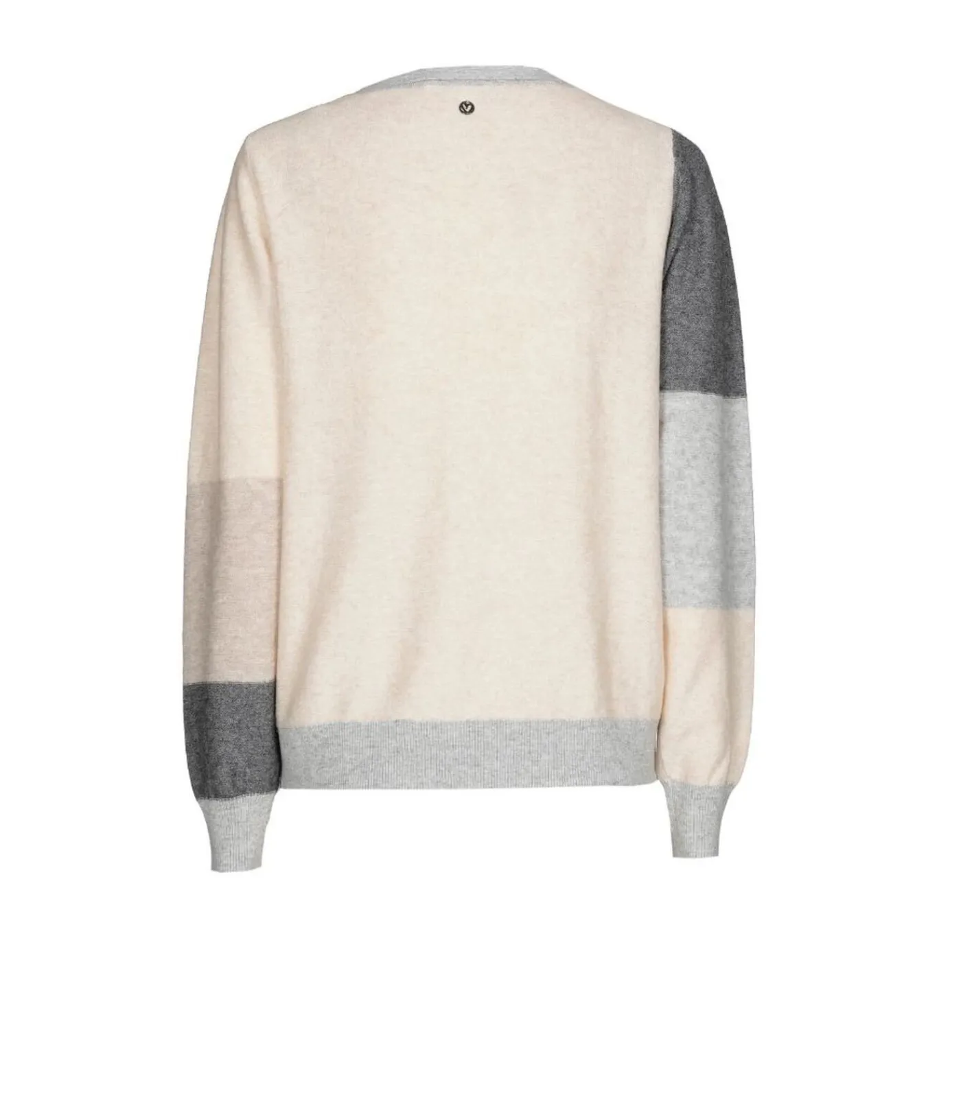 Marie Méro Grijze pull ronde hals met color blocking darkGrey