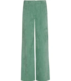 Marie Méro Groene broek 5-pocket in velours green New