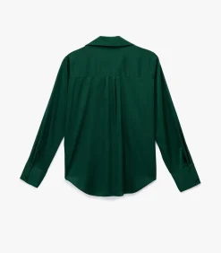 Koton Groene Satijnen Blouse Met Lange Mouwen green Outlet