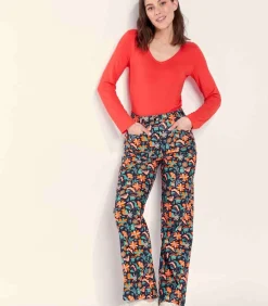 La Fiancée Grote fluwelen broek SAYA orange Best