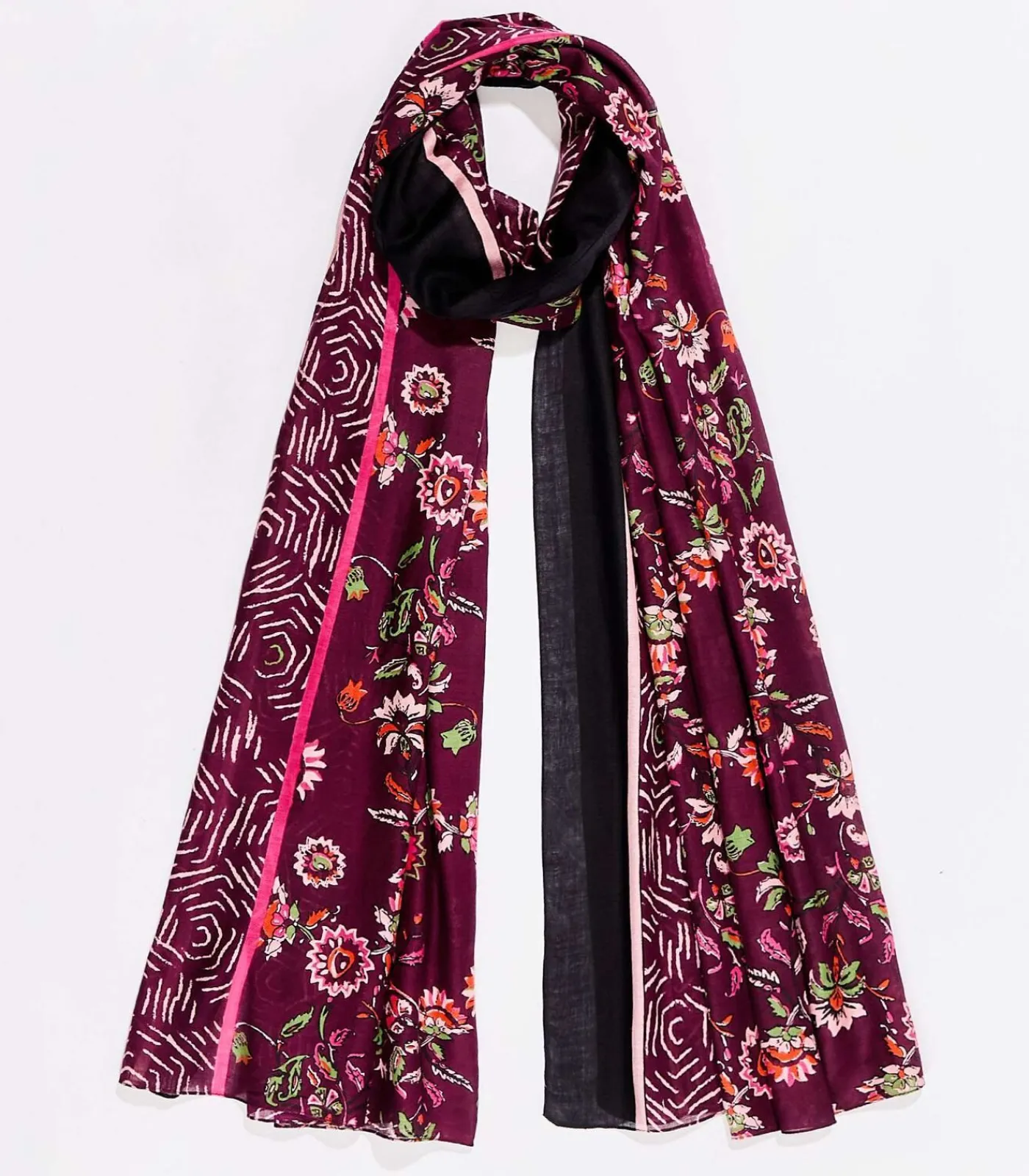 La Fiancée Grote luchtige sjaal GRIMM darkPurple New