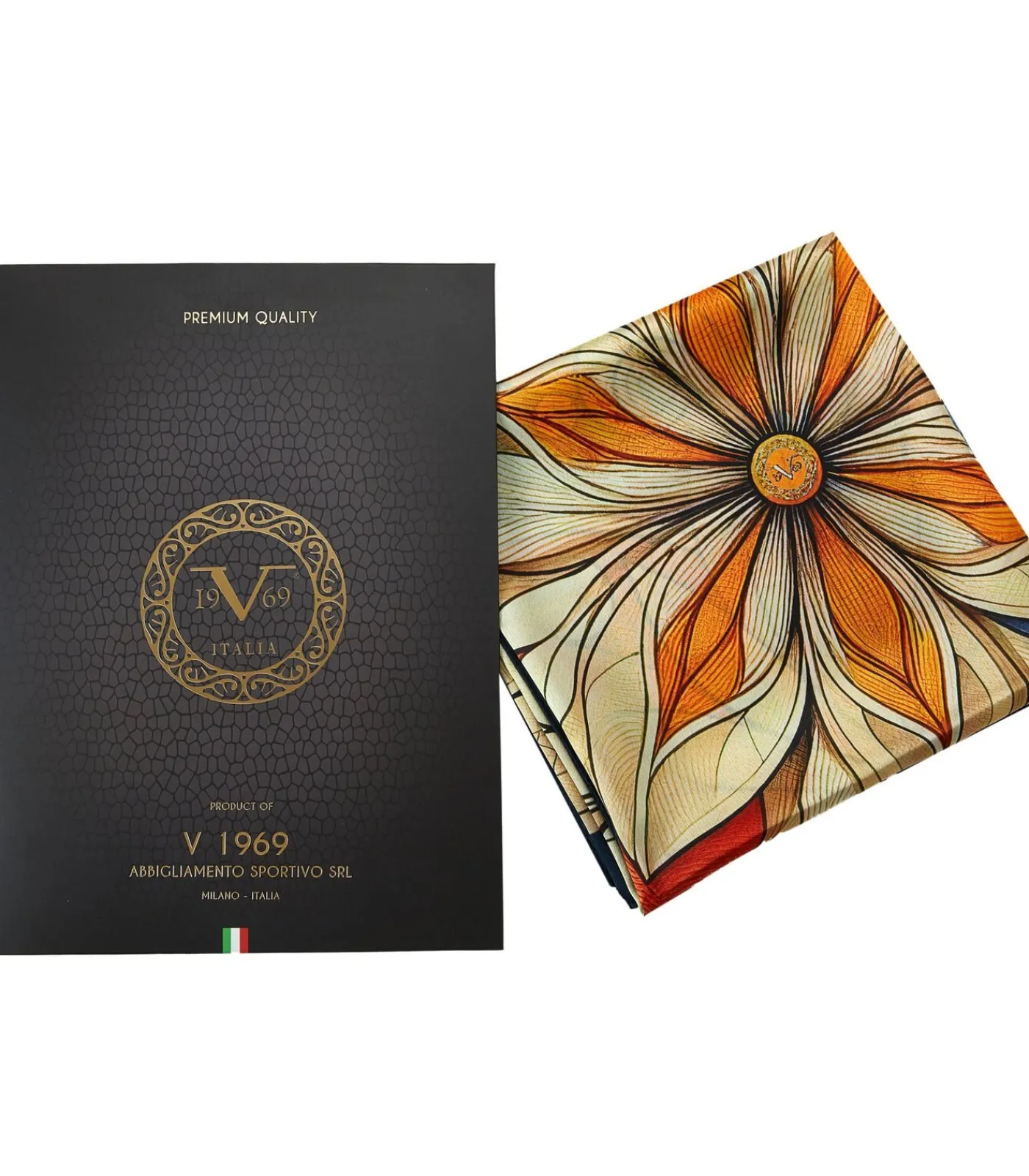 V1969 Grote mystieke bloemen zijden carré multicolor