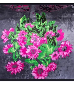 Alberto Cabale Grote zijden sjaal Flora Grey Zoé gray Online