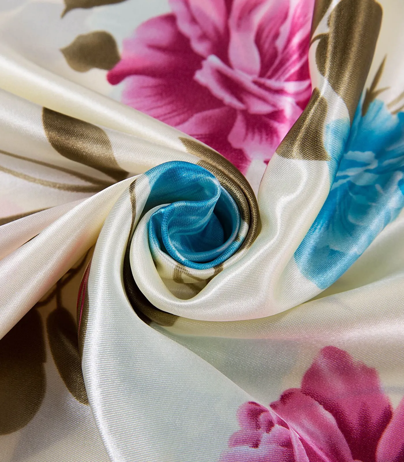 Alberto Cabale Grote zijden sjaal Flora Zoé white Online