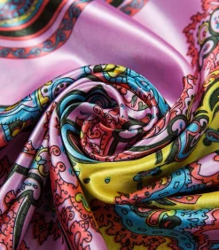 Alberto Cabale Grote zijden sjaal Pink Orange Yello Zoé multicolor Hot