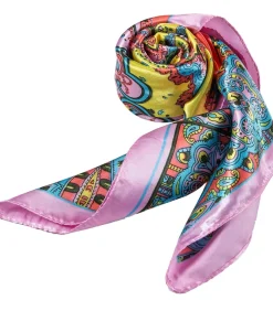 Alberto Cabale Grote zijden sjaal Pink Orange Yello Zoé multicolor Hot