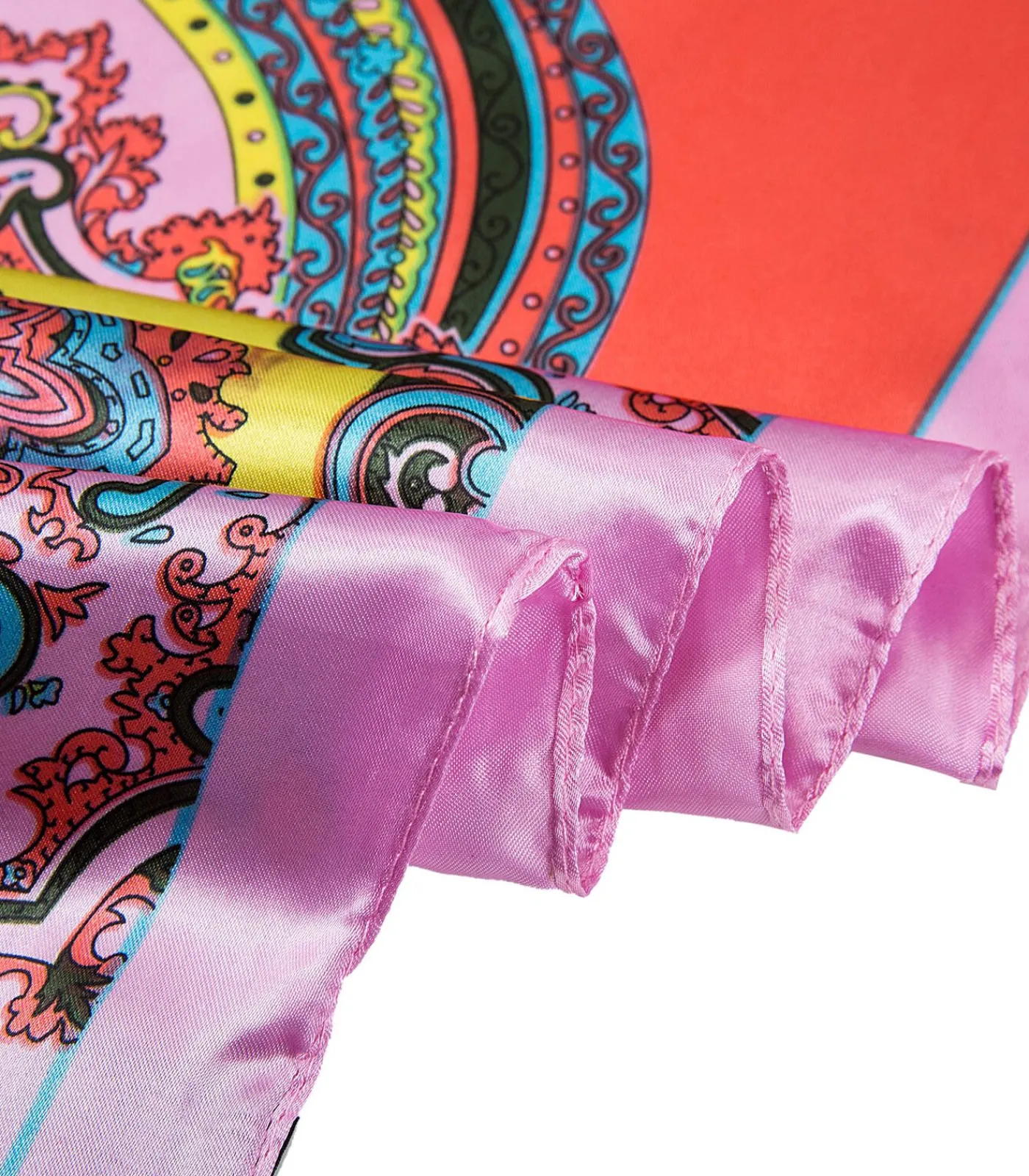 Alberto Cabale Grote zijden sjaal Pink Orange Yello Zoé multicolor Hot