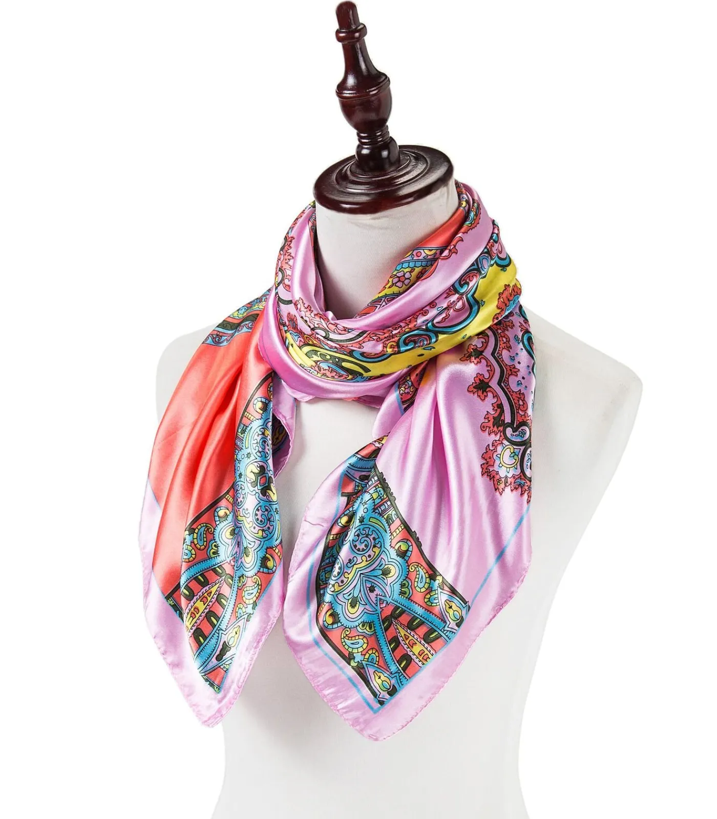 Alberto Cabale Grote zijden sjaal Pink Orange Yello Zoé multicolor Hot