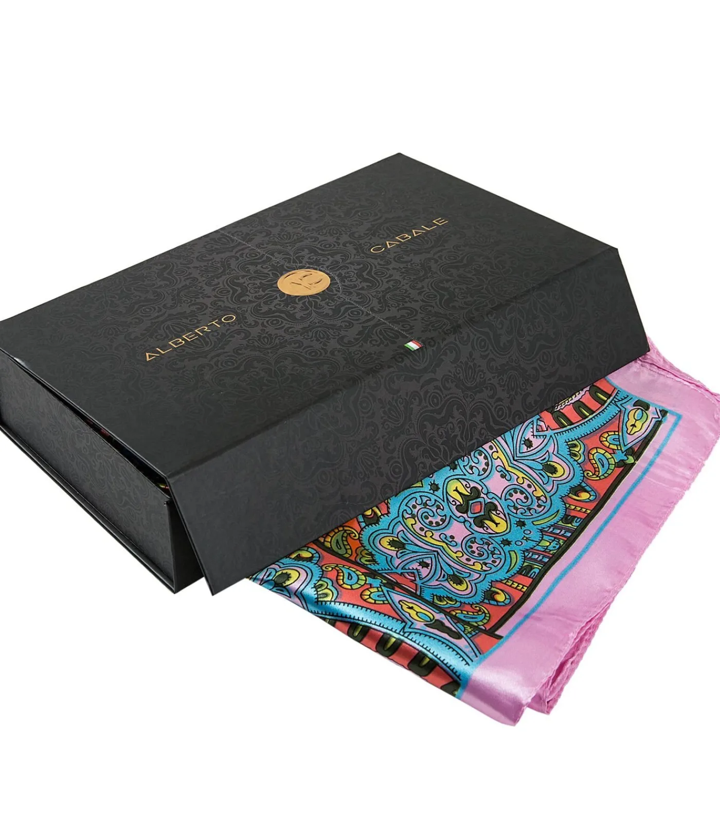 Alberto Cabale Grote zijden sjaal Pink Orange Yello Zoé multicolor Hot