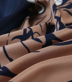 Alberto Cabale Grote zijden sjaal Rose Zoé navyBlue Hot