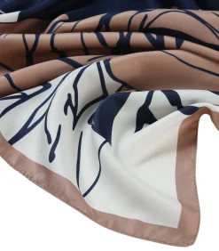 Alberto Cabale Grote zijden sjaal Rose Zoé navyBlue Hot