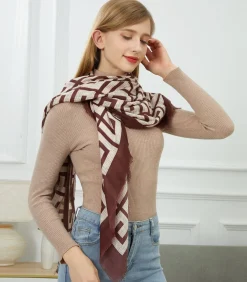 V1969 Grote zwarte sjaal brown Sale