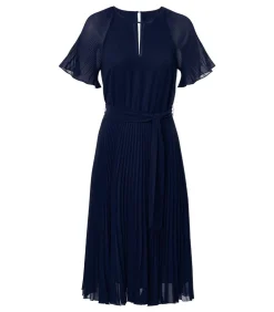 Mart Visser Haily Plisse Jurk Maxi navyBlue Discount