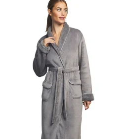 SELMARK Halflange badjas Supersoft gray Outlet