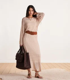 La Fée Maraboutée Halflange beige gehaakte rok lightBeige Clearance