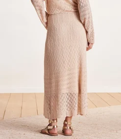 La Fée Maraboutée Halflange beige gehaakte rok lightBeige Clearance
