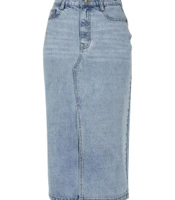 Urban Classics Halflange denim rok voor dames blue New