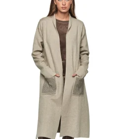 SELMARK Halflange jas met glanzende zakken PC1 STYLE ADD taupe Discount