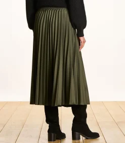 La Fée Maraboutée Halflange kaki plooirok van flanel khaki New