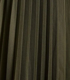 La Fée Maraboutée Halflange kaki plooirok van flanel khaki New