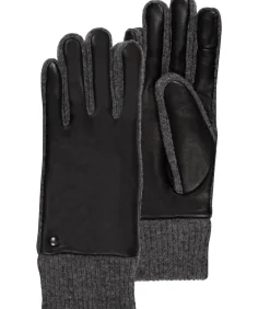 ISOTONER Handschoenen in lamsleer/mesh voor dames Zwart black Discount