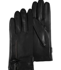 ISOTONER Handschoenen van lamsleer Zwarte strik black Sale