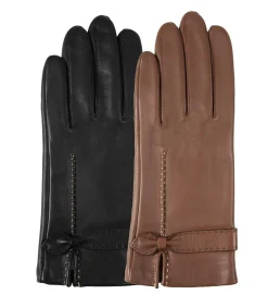 ISOTONER Handschoenen van lamsleer Zwarte strik black Sale