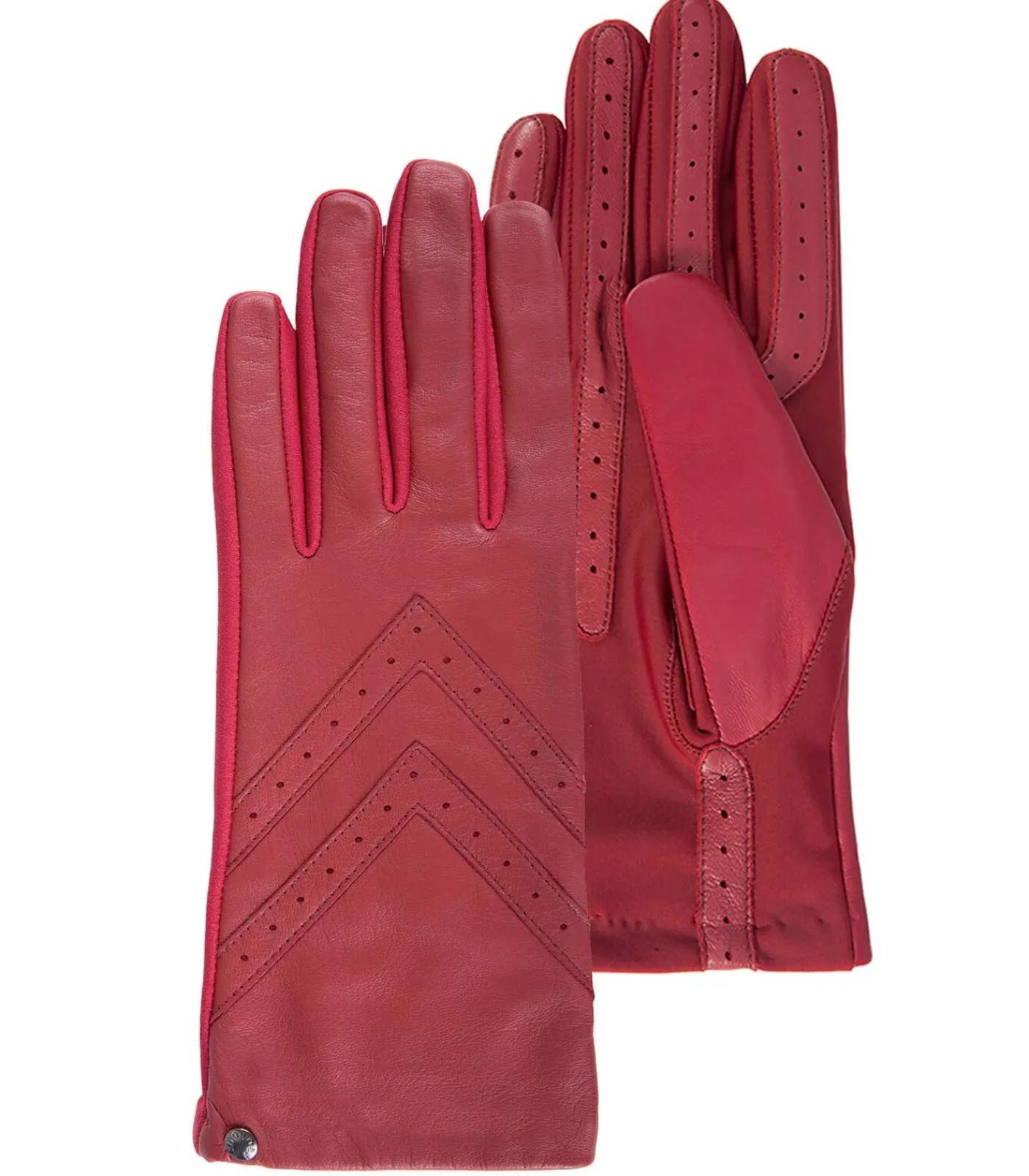 ISOTONER Handschoenen van tactiel leer en stof voor dames Rood red Best