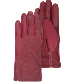 ISOTONER Handschoenen van tactiel leer en stof voor dames Rood red Best