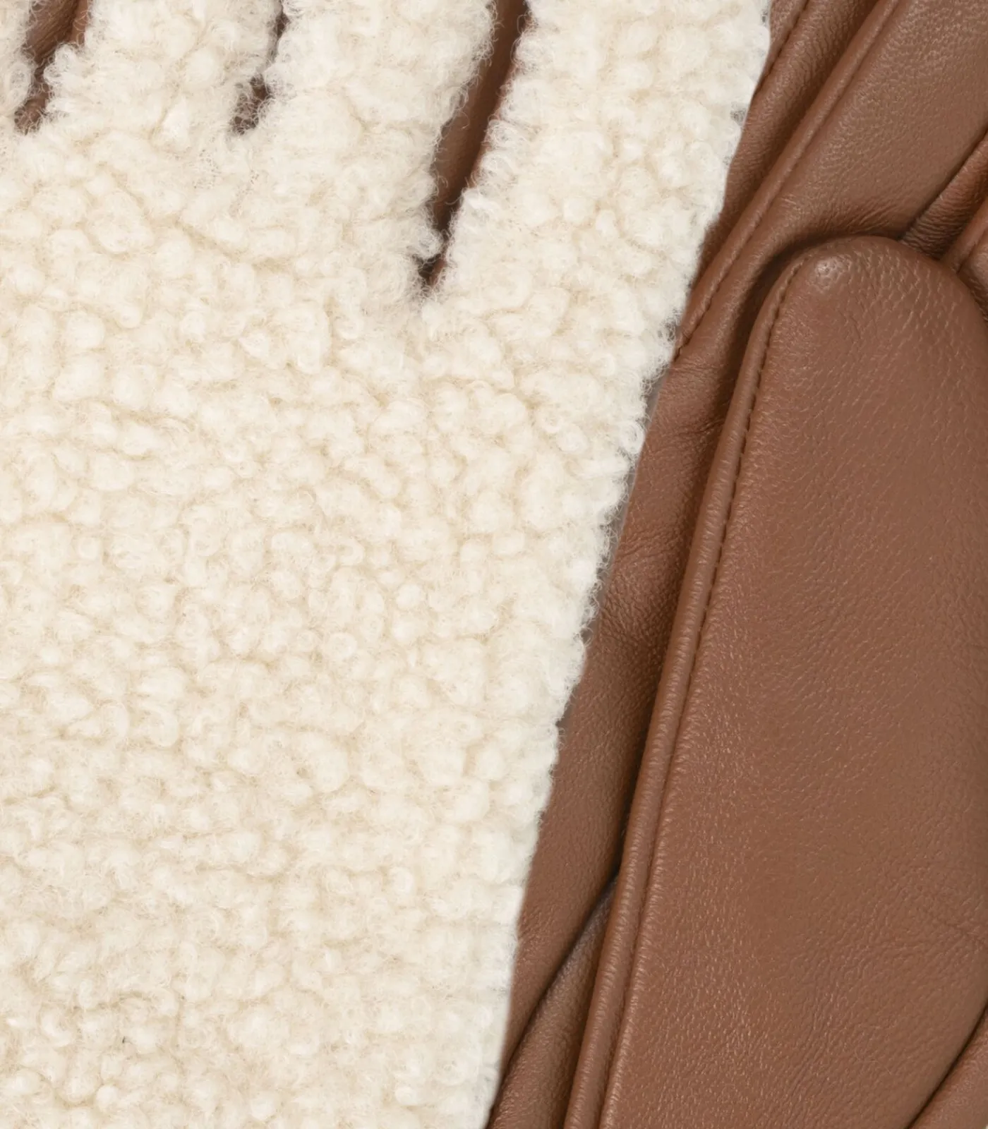 ISOTONER Handschoenen voor dames Warm leer Sherpa/Cognac brown Clearance