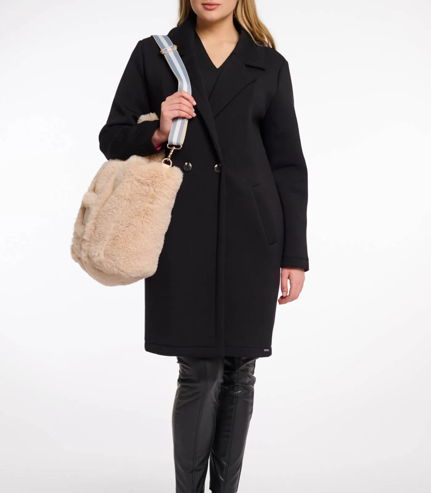Rino&Pelle Handtas van imitatiebont Licht OS beige